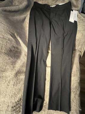 Calvin Klein Jace Men's Charcoal Slim Fit Premium Wool Blend Dress Pants